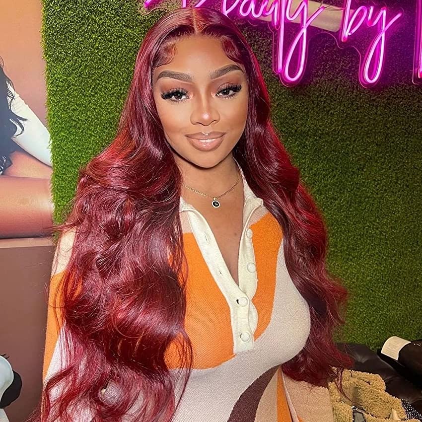 Burgundy 99J Color Wig Glueless 8*5 Pre Cut HD Lace Closure Wigs Ready & Go Wig