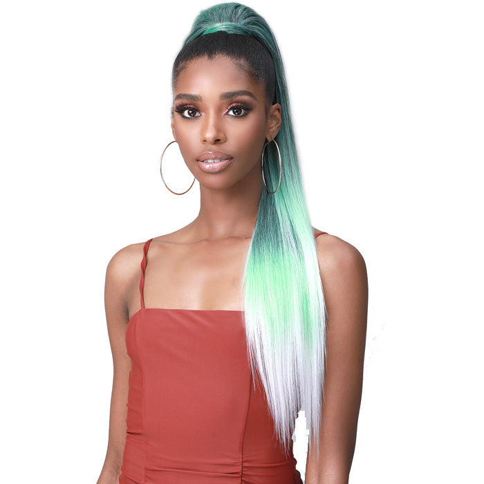 Bobbi Boss Human Hair Blend Tress Up Ponytail YAKY STRAIGHT 32"