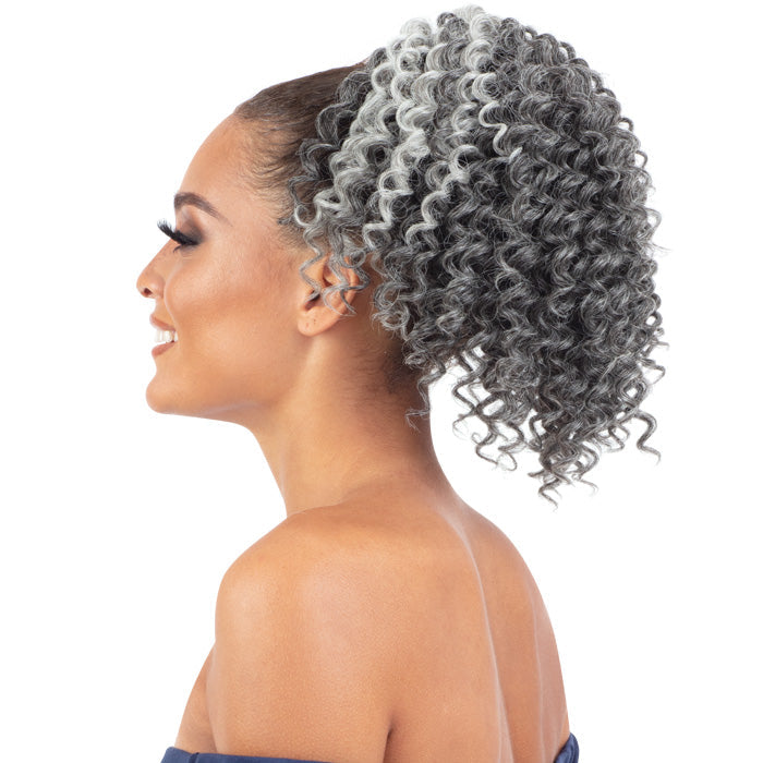 Model Model Miss Divine Human Hair Blend Drawstring Ponytail - WAND CURL