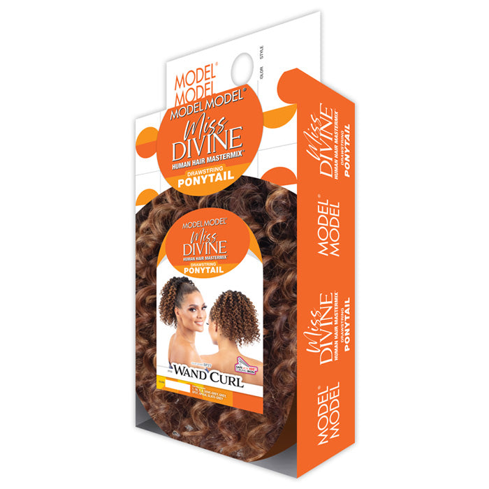 Model Model Miss Divine Human Hair Blend Drawstring Ponytail - WAND CURL