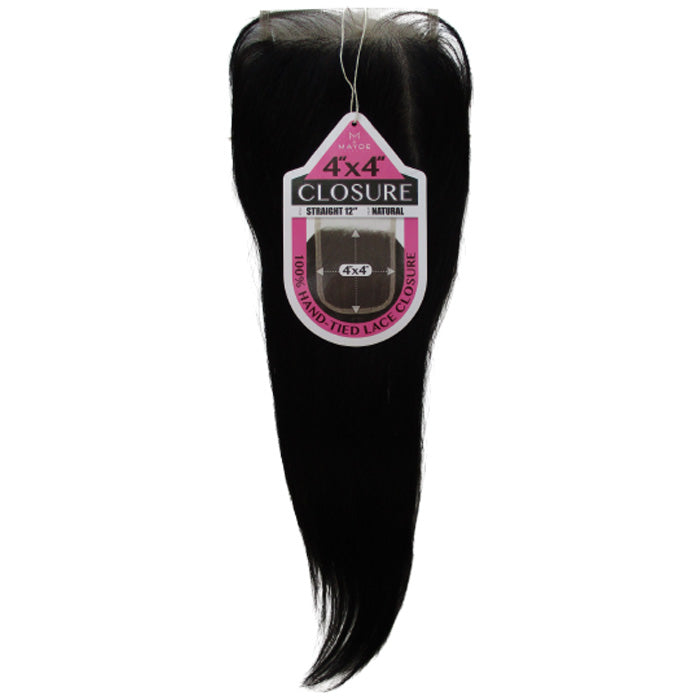 Mayde Beauty 100% Hand Tied 4x4 Lace Closure STRAIGHT 12"