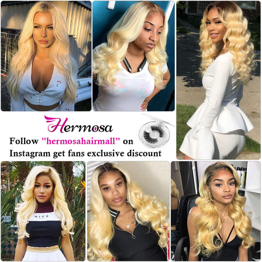 Ombre T1B/613 Brazilian Body Wave Human Hair 3 Bundles With Closure Remy Hair Weave
