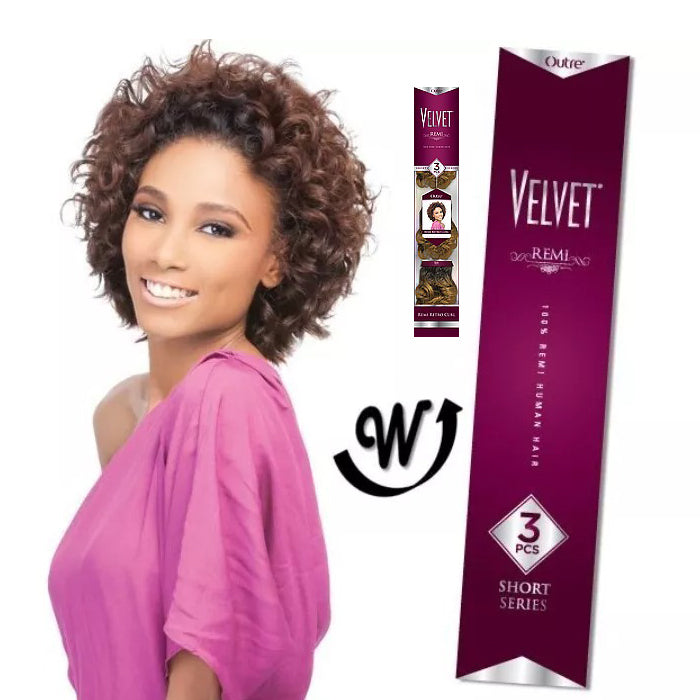 Outre Velvet 100% Remi Human Hair Weave - RETRO CURL 3 PCS (Short Series)