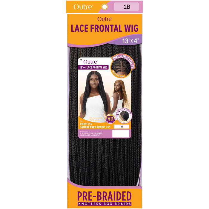 Outre Pre-Braided HD 13X4 Box Braids HD Lace Front Wig - KNOTLESS SQUARE PART BRAIDS 26"