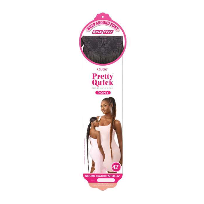 OUTRE PRETTY QUICK WRAP PONY - NATURAL BRAIDED FISHTAIL 42"