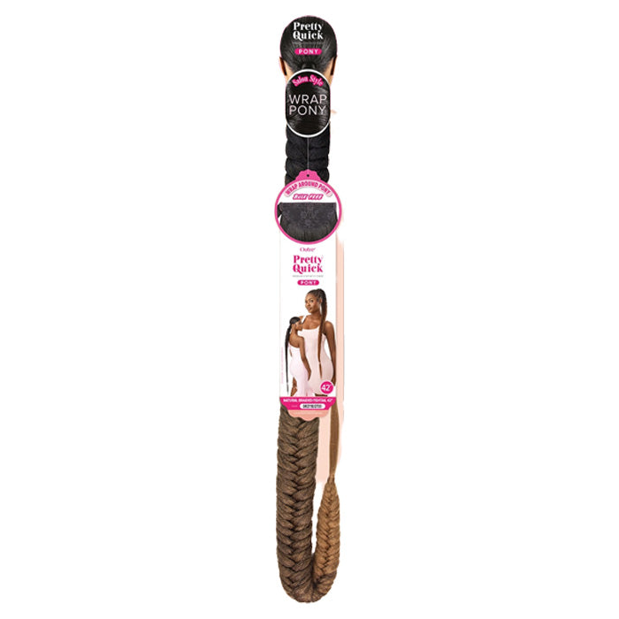 OUTRE PRETTY QUICK WRAP PONY - NATURAL BRAIDED FISHTAIL 42"