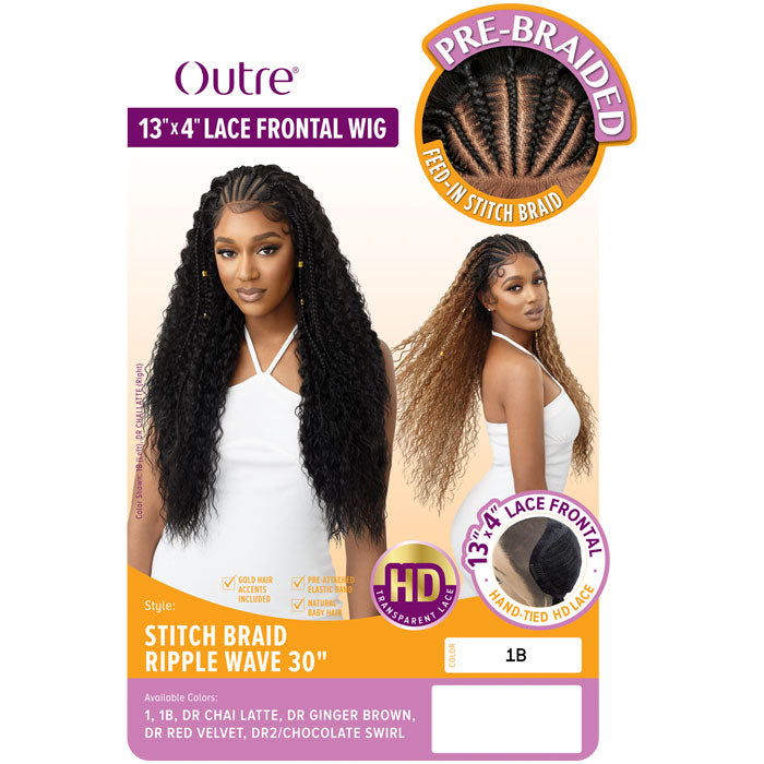 Outre Pre-Braided 13x4 HD Lace Frontal Wig - STITCH BRAID RIPPLE WAVE 30"