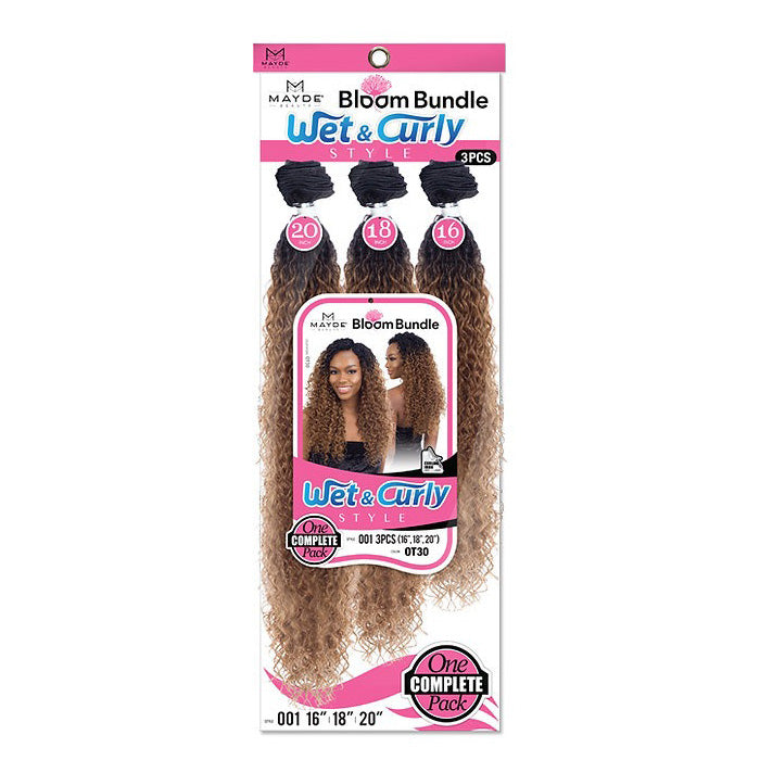 Mayde Beauty Bloom Bundle Weave - WET & CURLY 001 3 PCS 16/18/20"