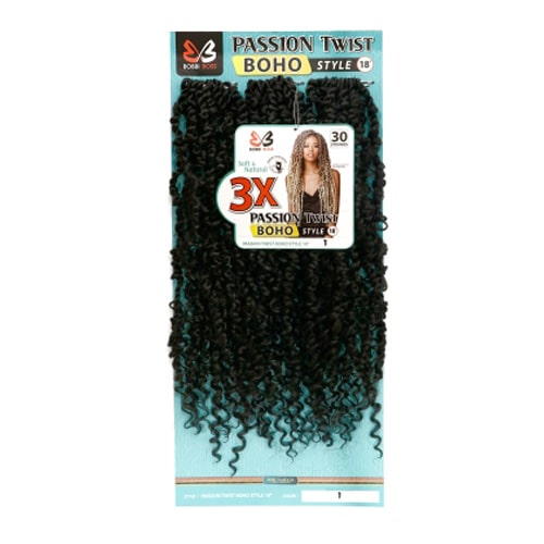 Bobbi Boss Pre-Looped Crochet Braid - PASSION TWIST BOHO STYLE 14/18/24" 3X