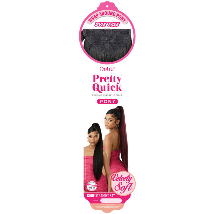 Outre Pretty Quick Velvety Soft Wrap Around Ponytail - BONE STRAIGHT 34"