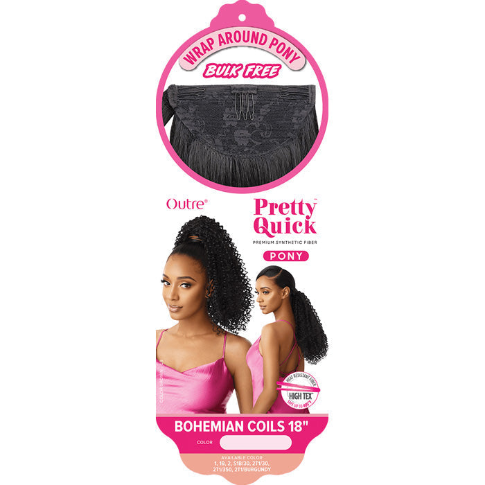 Outre Pretty Quick Wrap Around Ponytail Bulk Free - BOHEMIAN COILS 18"