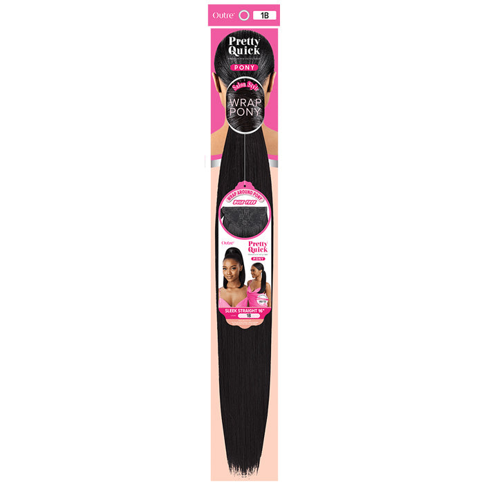 Outre Pretty Quick Wrap Around Pony Bulk Free Ponytail - SLEEK STRAIGHT 16"