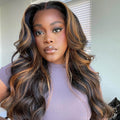 Balayage Highlight Put on go® Glueless Wig Pre Cut 8*5 HD Lace Closure Wigs Human Hair 220% Density