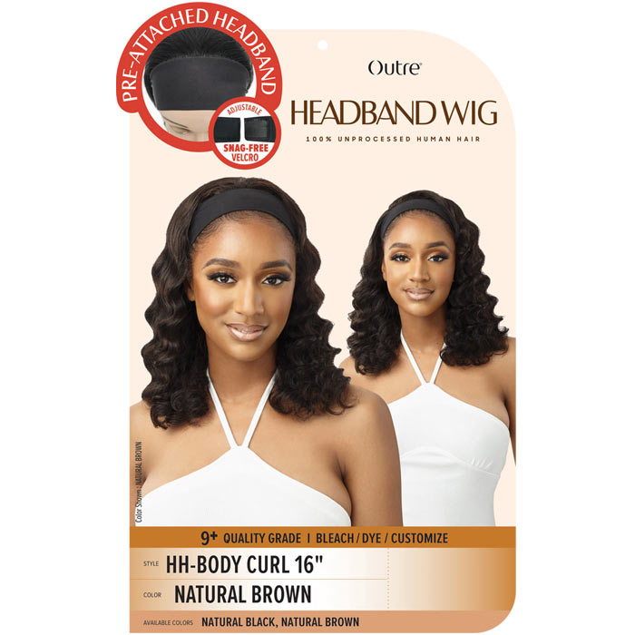 Outre 100% Unprocessed Human Hair Headband Wig - BODY CURL 16