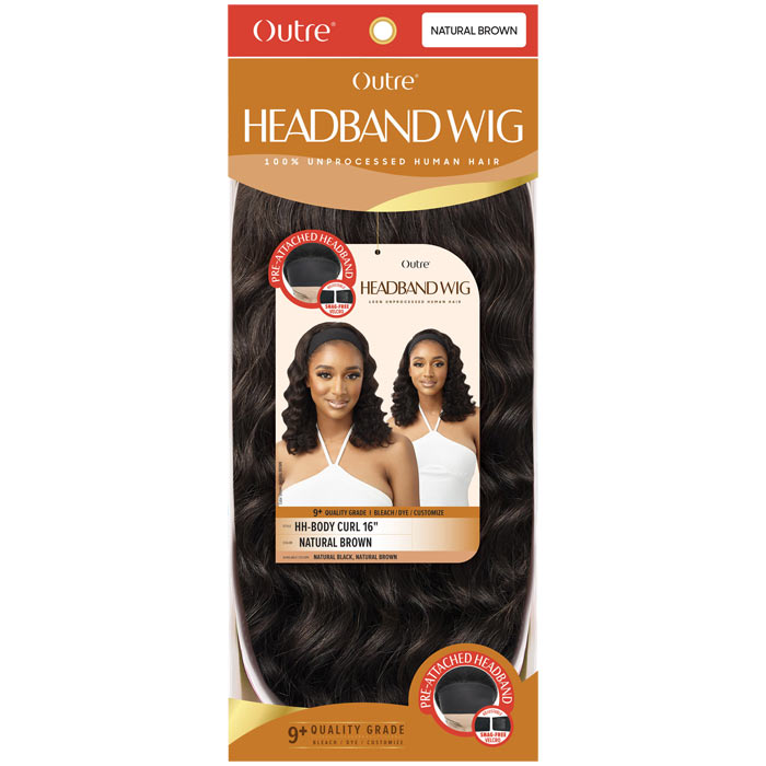 Outre 100% Unprocessed Human Hair Headband Wig - BODY CURL 16
