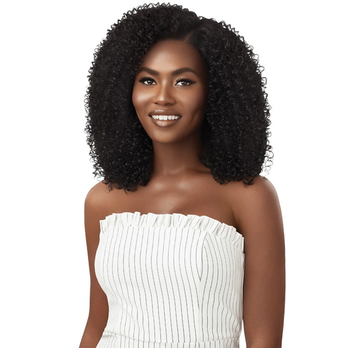 Outre 100% Human Hair Blend U-Part Cap Leave Out Wig - AFRO CURLS 16