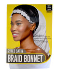 RED by Kiss 2 IN 1 SATIN BRAID BONNET (BLACK)