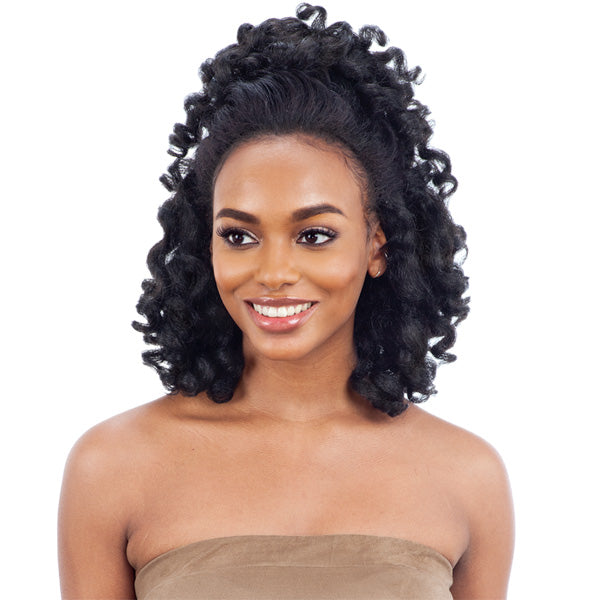 Freetress Equal Drawstring Fullcap Half Wig - NATURAL ROD SET