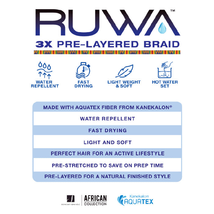 Sensationnel Ruwa - 3X PRE-STRETCHED BRAID 24"