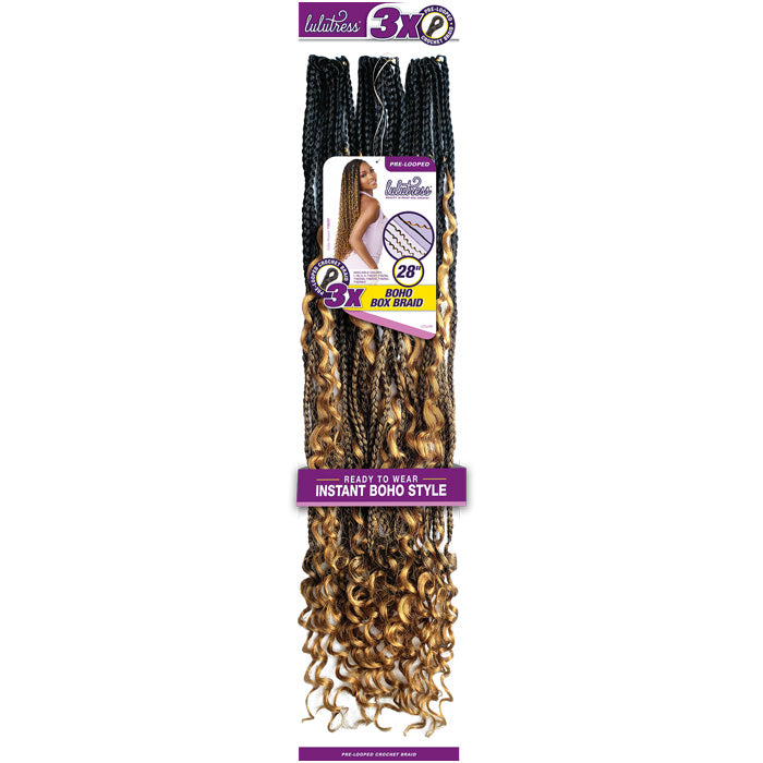 Sensationnel Lulutress 3X Pre-Looped Crochet Braids - BOHO BOX BRAID 28"