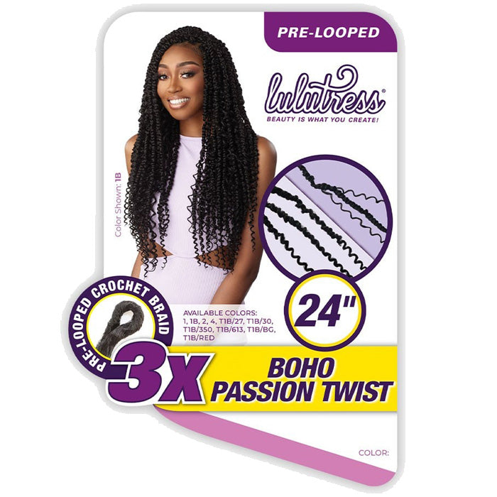 Sensationnel Lulutress Pre-Looped Crochet Braid - 3X BOHO PASSION TWIST 24"
