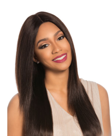 Sensationnel Bare & Natural 100% Brazilian Remy Swiss 4x4 Lace Front Wig NATURAL YAKI