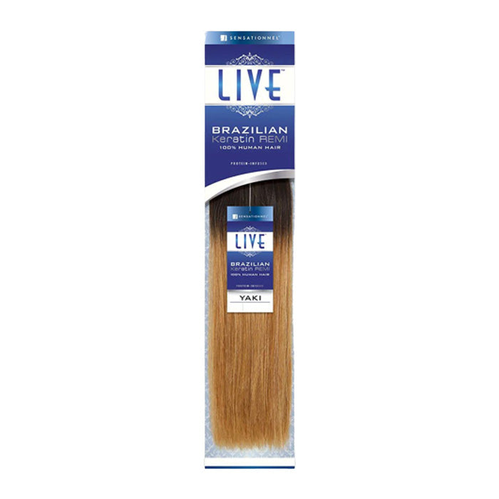 Sensationnel Live 100% Human Hair Keratin Remi Weave - BRAZILIAN YAKI 10-18"