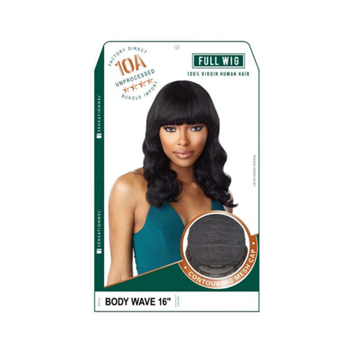 Sensationnel 10A Unprocessed 100% Virgin Human Hair Full Wig - BODY WAVE 16"