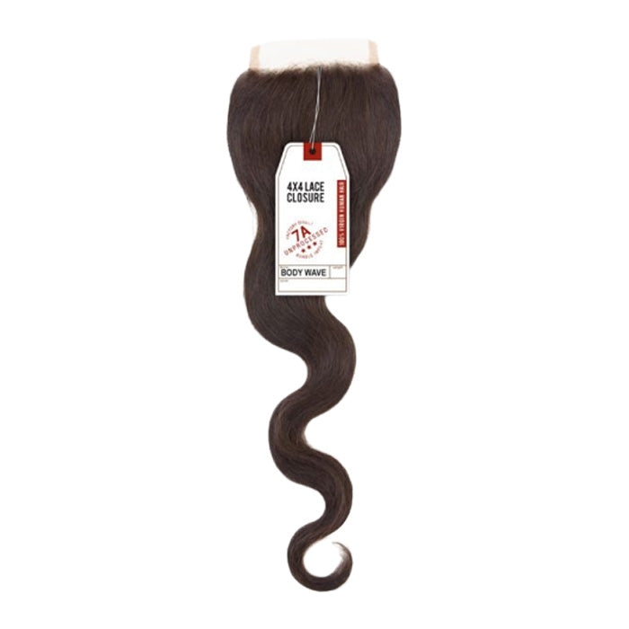 Sensationnel Bare & Natural 100% Virgin Human Hair 7A Lace Closure - 4X4 BODY WAVE 10-18"
