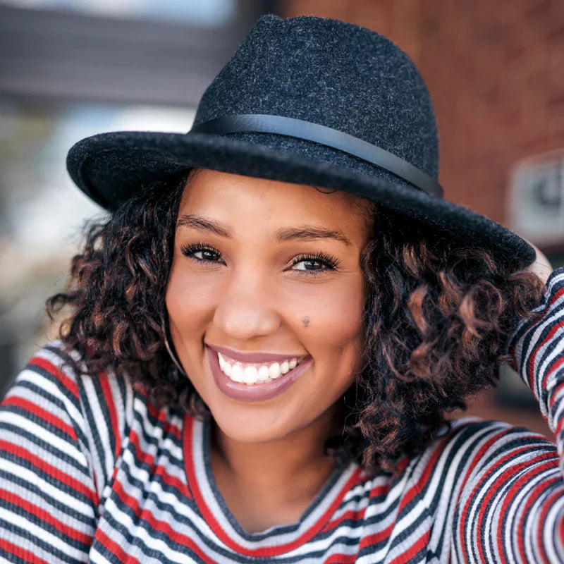 Serena Felt Fedora | Charcoal | Headbands of Hope
