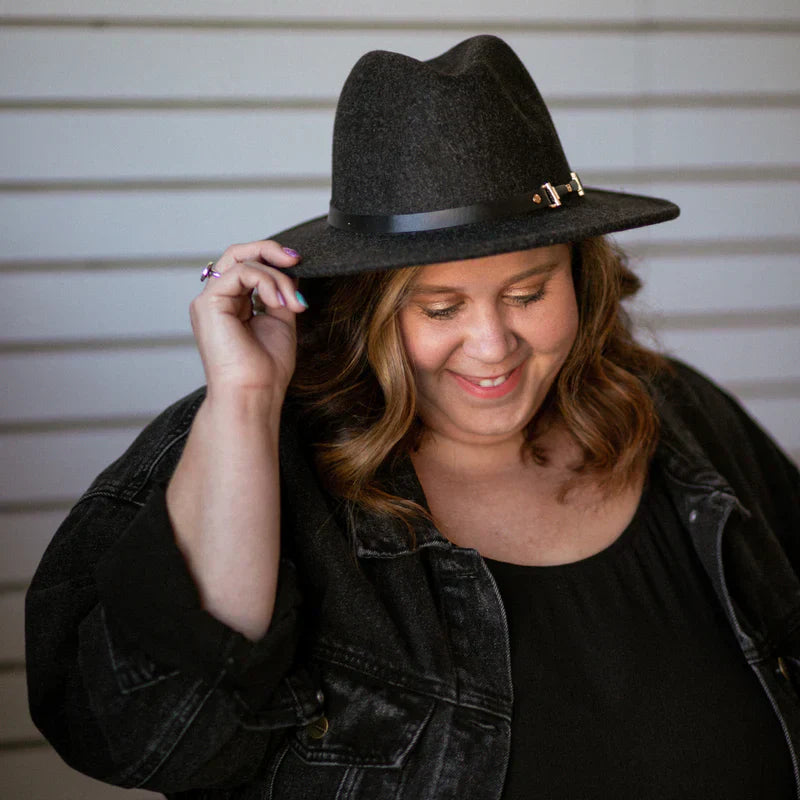 Serena Felt Fedora | Charcoal | Headbands of Hope