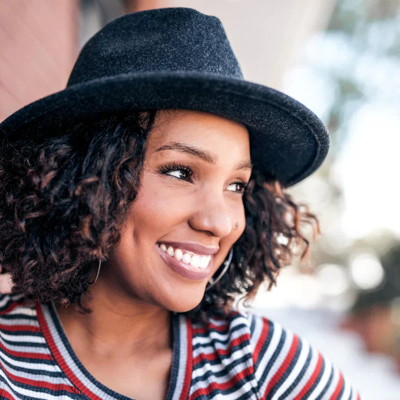 Serena Felt Fedora | Charcoal | Headbands of Hope