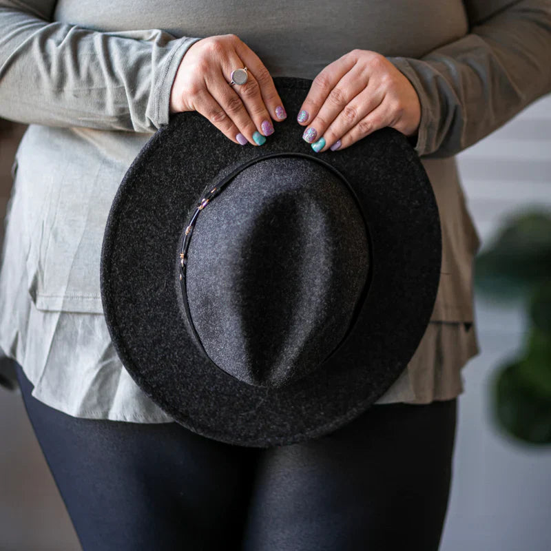 Serena Felt Fedora | Charcoal | Headbands of Hope