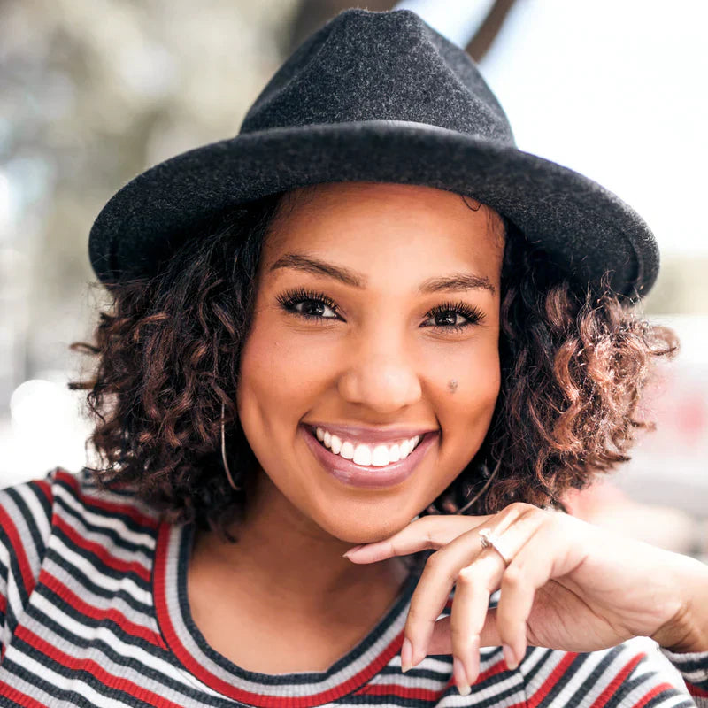 Serena Felt Fedora | Charcoal | Headbands of Hope
