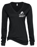 Shirley's Wig Shoppe Apparel | Women's Long Sleeve V-Neck T-Shirt | CLEARANCE
