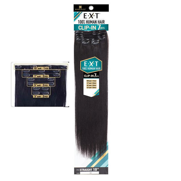 Shake N Go EXT 100% Human Hair Extension Weave CLIP IN 7PCS - STRAIGHT 20