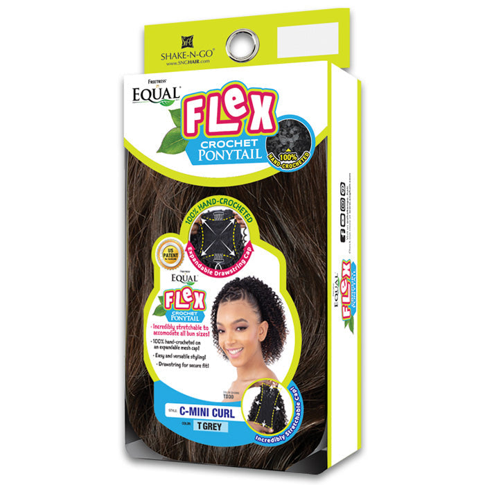 Shake N Go Equal Flex Crochet Ponytail - C-MINI CURL - Drawstring Cap