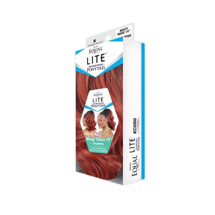 Shake N Go Equal Lite Drawstring Ponytail - MISTY WAVE 14"