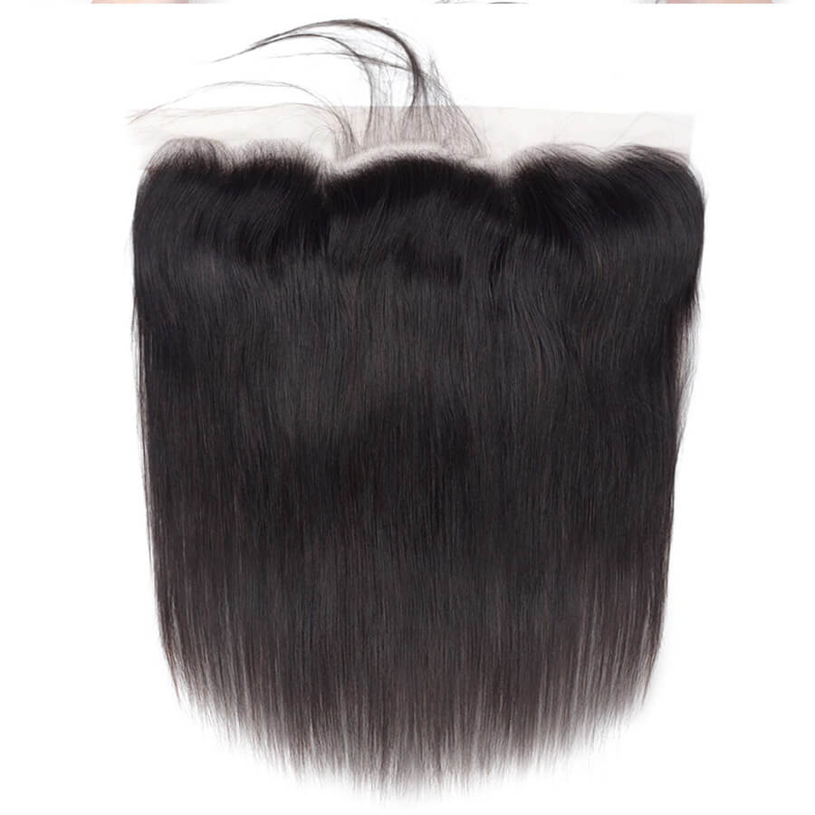 Malaysian Straight Hair 4 Bundles With 13X4 Ear To Ear Lace Frontal Natural Color