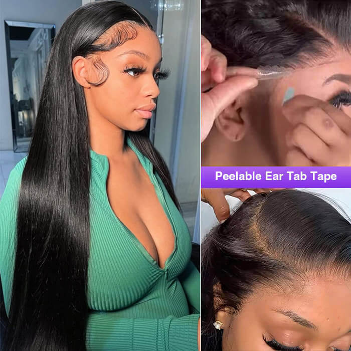 13x4 HD Lace Frontal Wig 100% Human Hair Wigs With Invisible Bleached Small Knots Hermosa Affordable Long Hair 180%