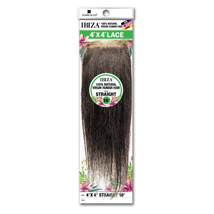 Shake N Go Ibiza 100% Natural Virgin Human Hair Lace Closure - 4X4 STRAIGHT 10"-12"
