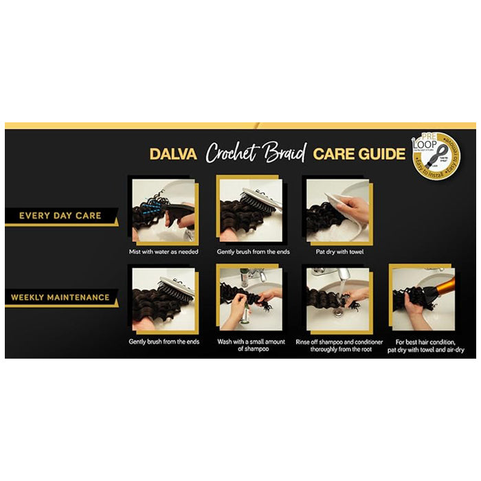 Dalva Ultima Collagen Protein Hair Pre-Looped Crochet Braid - RIPPLE WAVE 14/18"