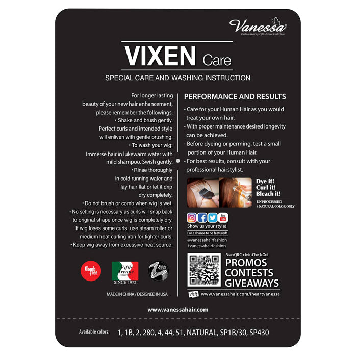 Vanessa 100% Human Hair Vixen Wig - HH LUCCA