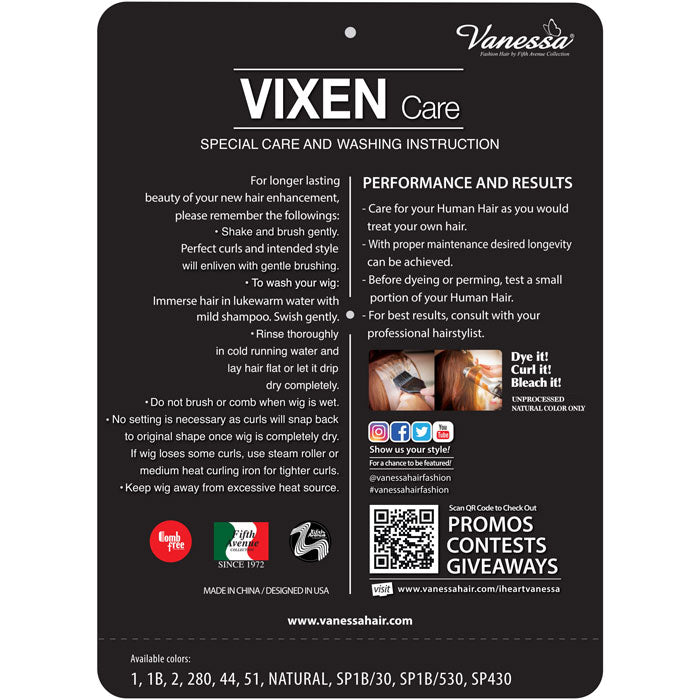 Vanessa Vixen Human Hair Wig - HH CHI