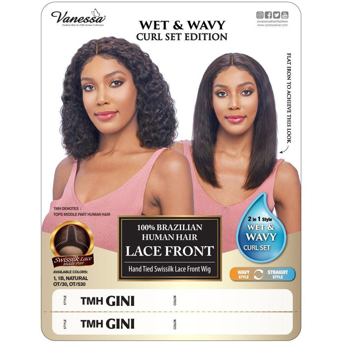 Vanessa 100% Brazilian Human Hair Wet & Wavy Swissilk Lace Front Wig - TMH GINI