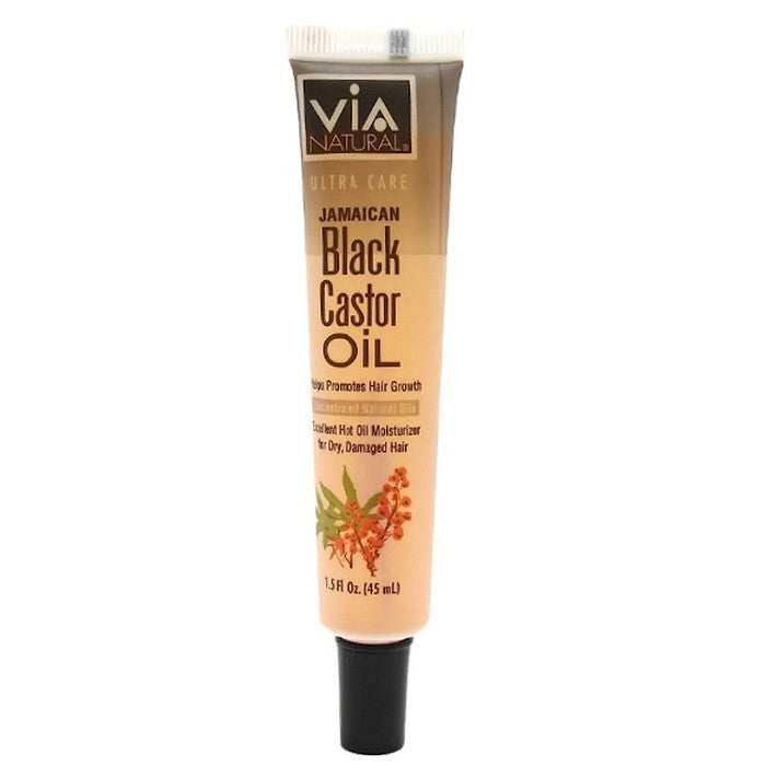 VIA NATURAL Jamaican Black Castor Oil for Dry, Damaged Hair 1.5oz