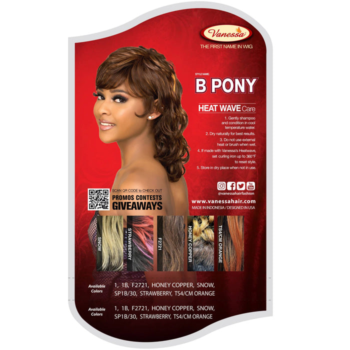 Vanessa Fashion Full Wig - B PONY