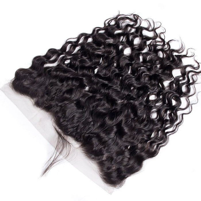 Brazilian Water Wave 4 Bundles with 13*4 Lace Frontal Virgin Human Hair