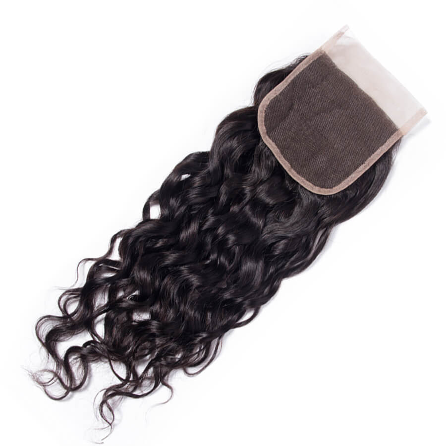 Malaysian Water Wave 4 Bundles With 4x4 Lace Closure Human Hair Closure With Bundle Deals