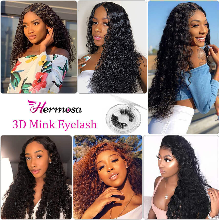 4x4 Transparent Lace Closure With Bundles Brazilian Water Wave Remy Human Hair Weave